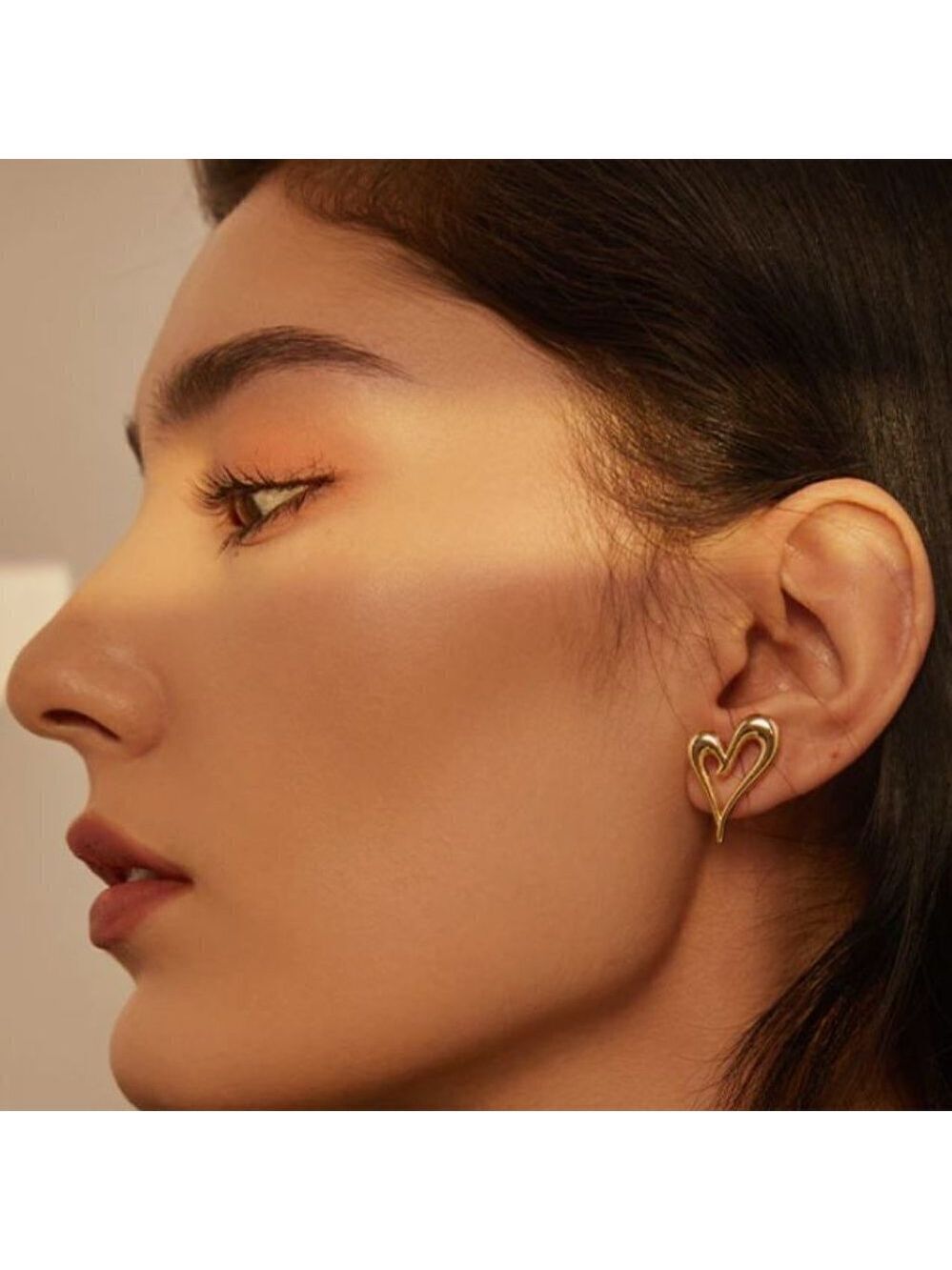 Gold OR Silver Plated Ear Posts Heart Stud Earrings